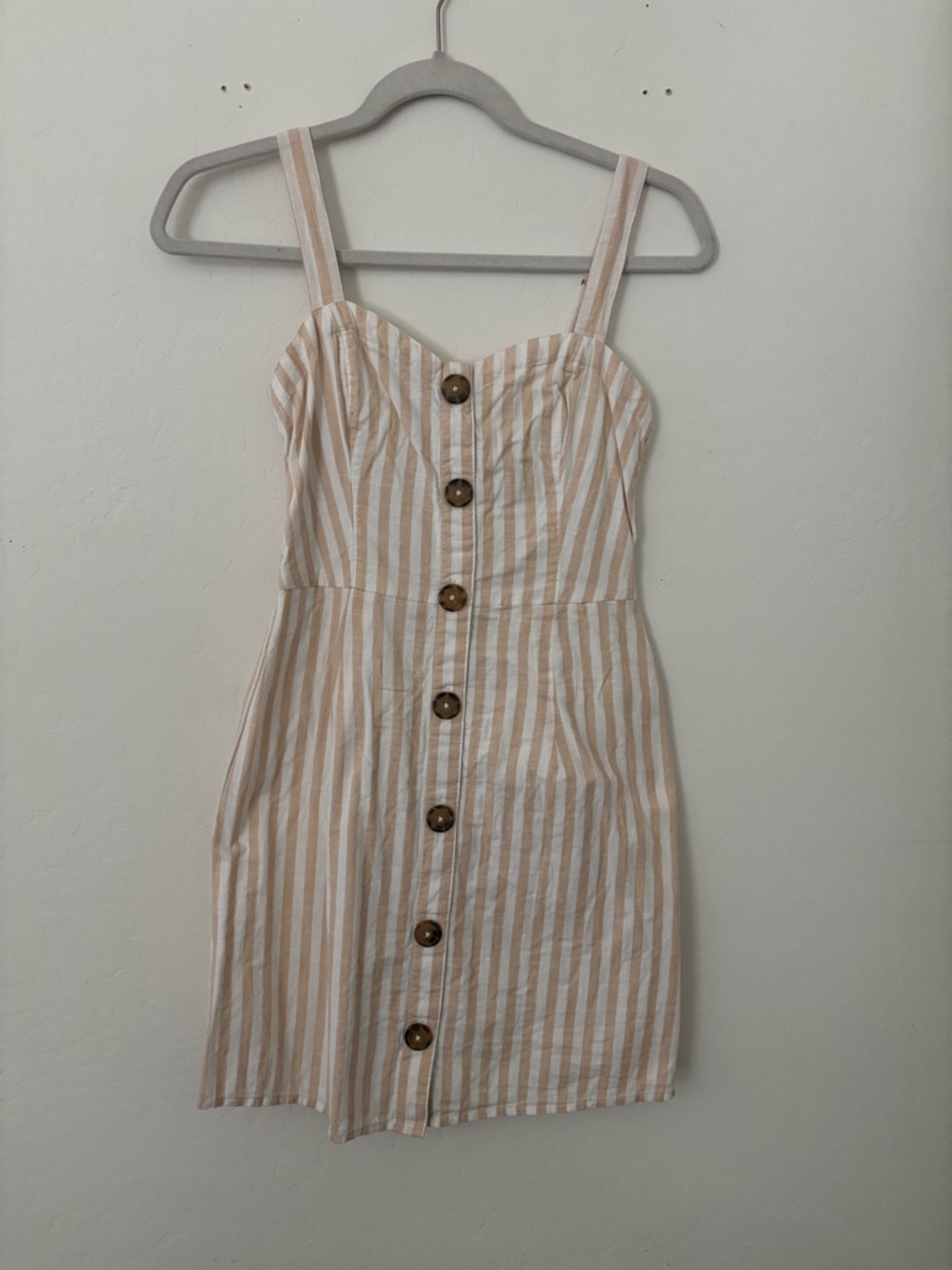 Abercrombie & Fitch Striped Button Front Mini Dress Small Pockets